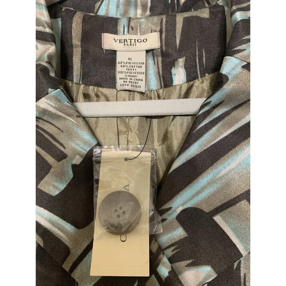 NWT Vertigo Paris double breasted trench coat Size XL jacket Artsy Fall Colors - Picture 5 of 10